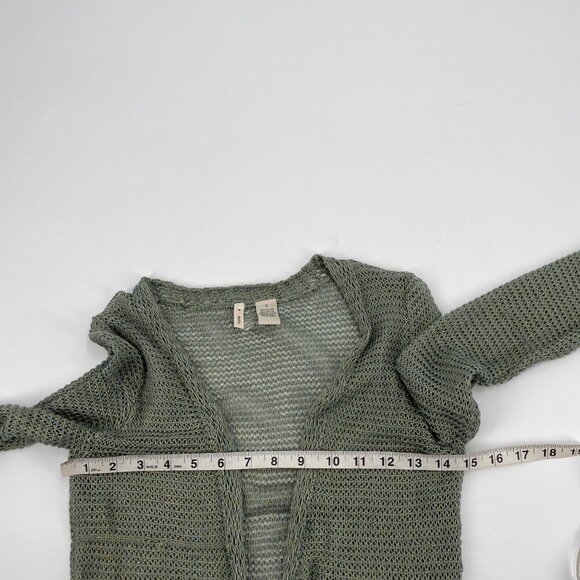 Anthropologie Moth Green Metallic Open Knit Cardigan Y2K Fairycore Womens Small - Picture 5 of 9